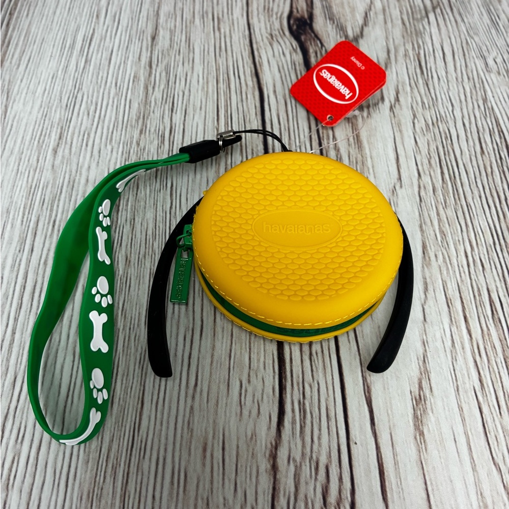 Havaianas Yellow Speaker with Green Bone Strap
